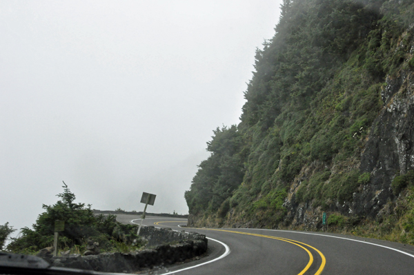 A very foggy day in Florence, Oregon